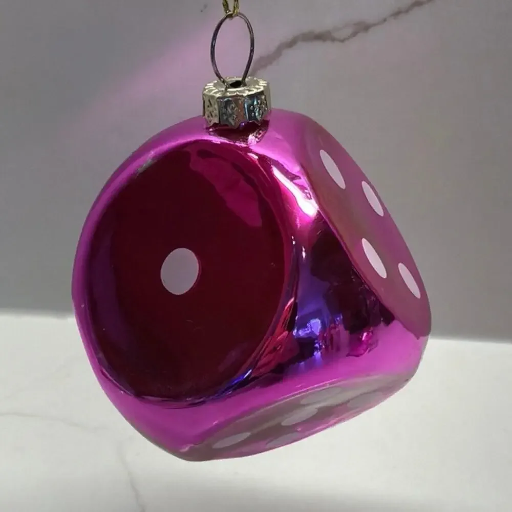 NEW Pair Hot Pink Glass Dice Vegas Cowgirl Ashland Michaels